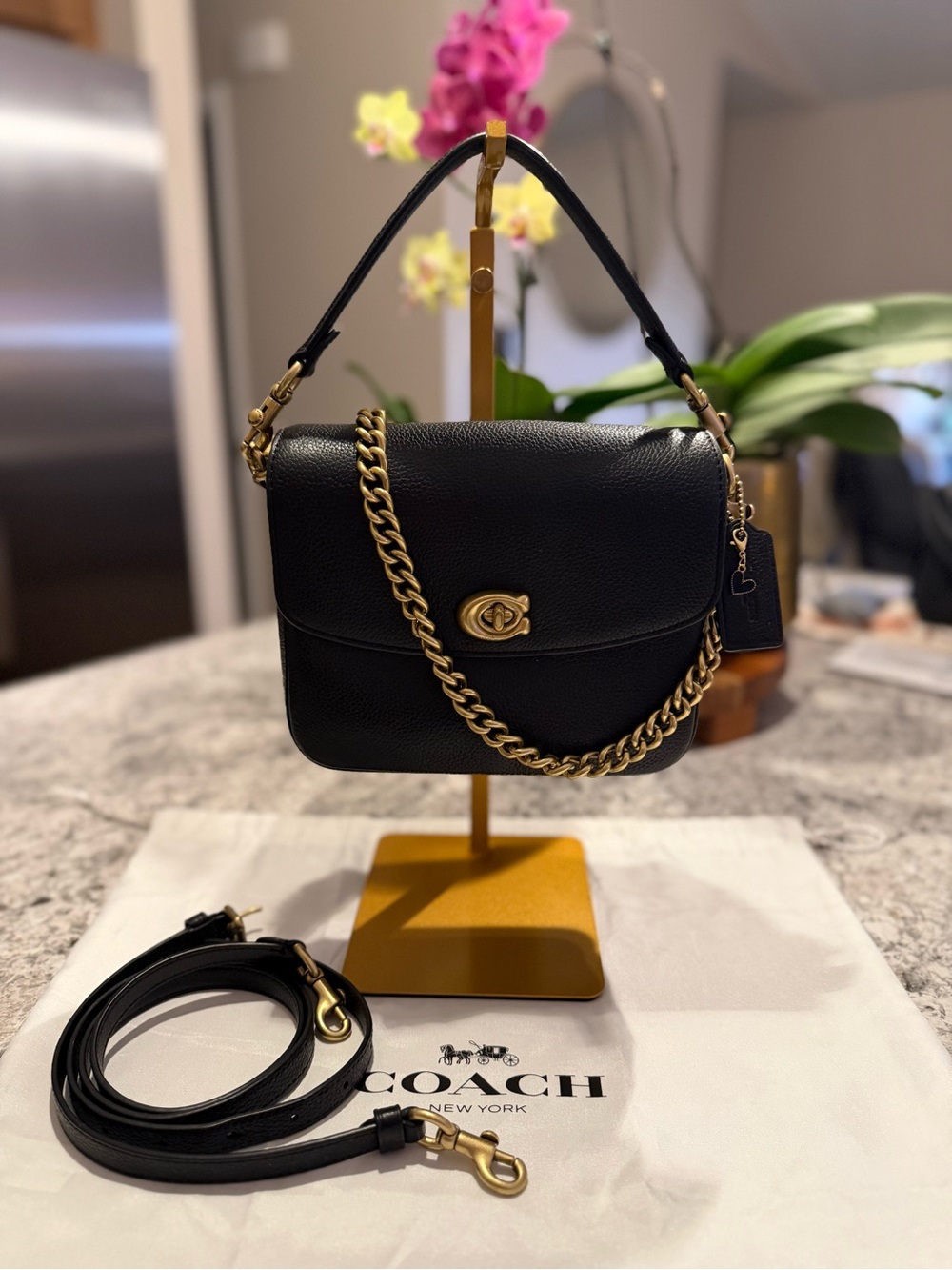 Coach Cassie Crossbody 19 in Black Pebble Leather – Style 88346 (EUC)